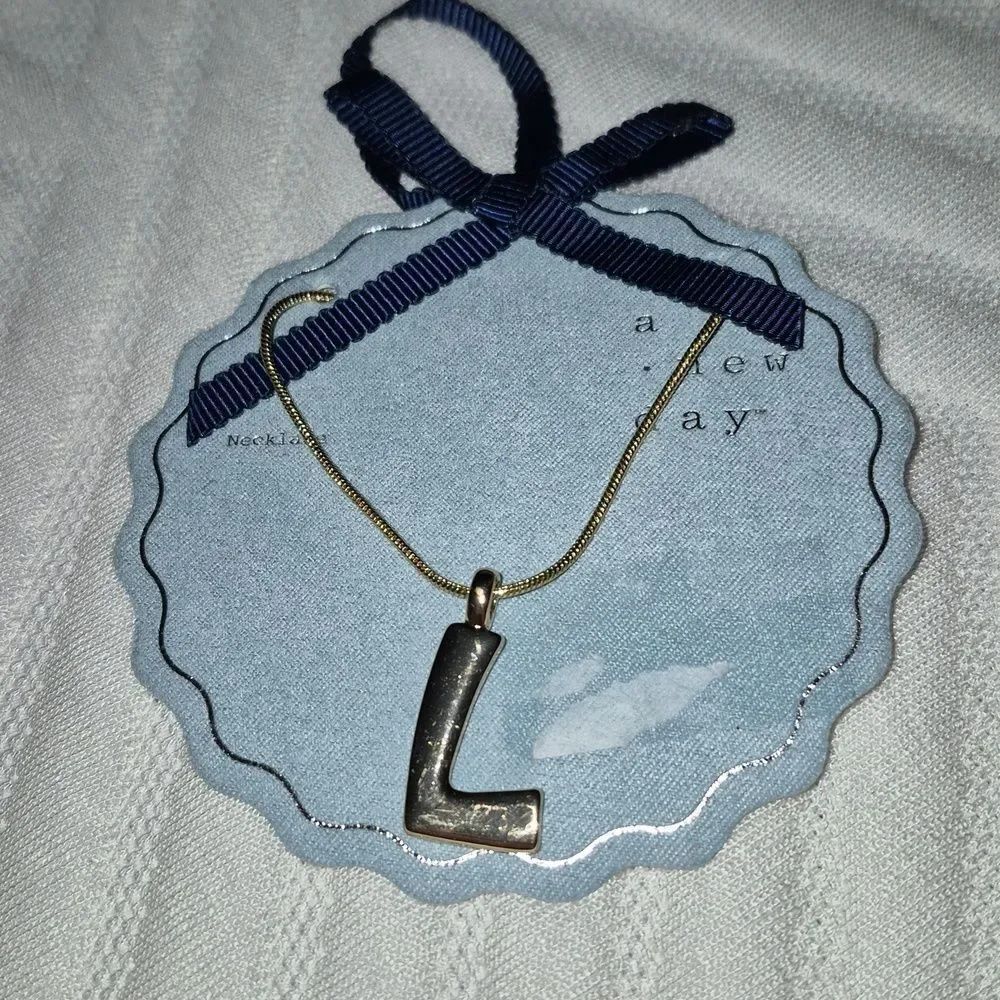 A New Day Letter L Gold Tone Necklace - New
